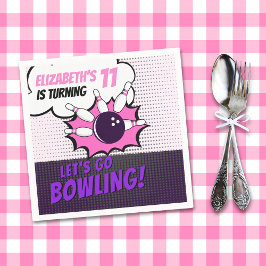 Fun Bowling-Style Birthday Girls Pappersservett