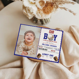 Fun Boy Baseball Baby Shower | Custom Sports Party Inbjudningar