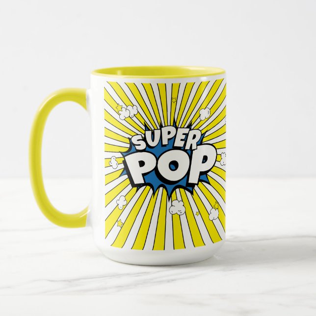 Fun Bright Sunshine SUPER POP! Comic Book Pop Art  Mugg (Vänster)