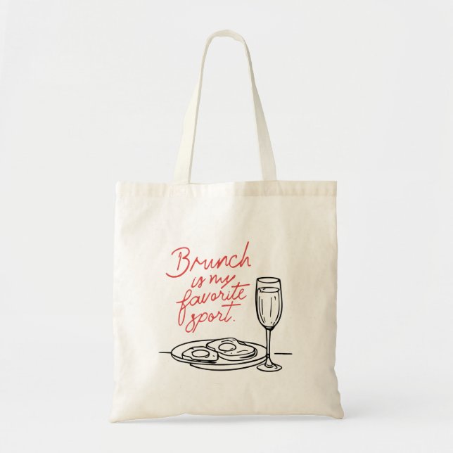 Fun Brunch Lovers Trendy Breakfast Doodle Quote Tygkasse (Framsidan)