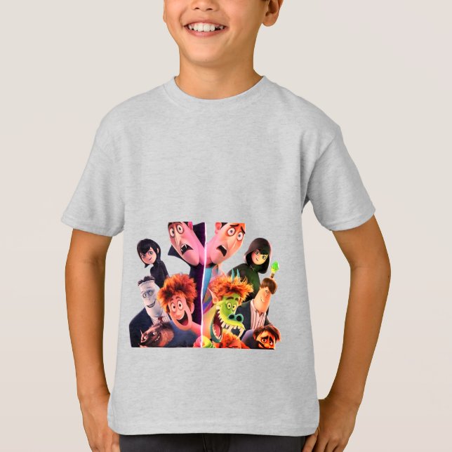 Fun Cartoon Characters Kids Graphic T-Shirt (Framsida)