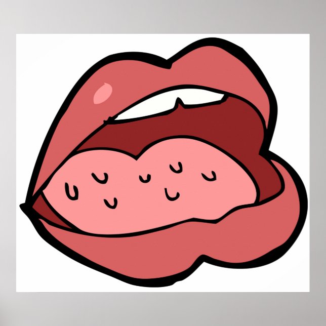 Fun Cartoon Open Mouth and Lips Poster (Framsidan)