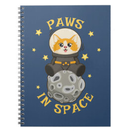 Fun Cat in space Cat Astronaut Cosmic animal Moon Anteckningsbok