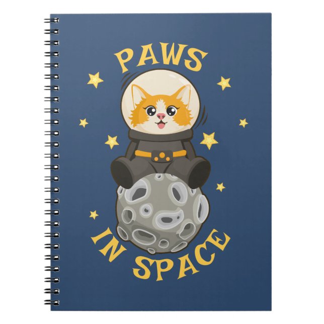 Fun Cat in space Cat Astronaut Cosmic animal Moon Anteckningsbok (Framsidan)