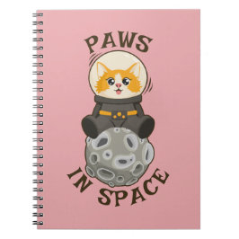 Fun Cat in space Cat Astronaut Cosmic animal Moon Anteckningsbok