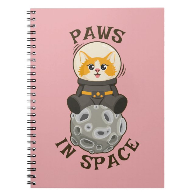 Fun Cat in space Cat Astronaut Cosmic animal Moon Anteckningsbok (Framsidan)