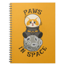 Fun Cat in space Cat Astronaut Cosmic animal Moon Anteckningsbok