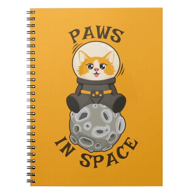 Fun Cat in space Cat Astronaut Cosmic animal Moon Anteckningsbok (Framsidan)