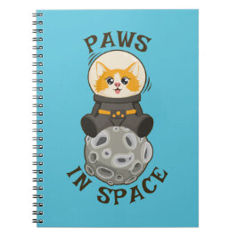 Fun Cat in space Cat Astronaut Cosmic animal Moon Anteckningsbok