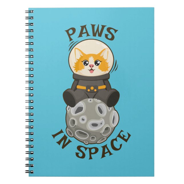 Fun Cat in space Cat Astronaut Cosmic animal Moon Anteckningsbok (Framsidan)