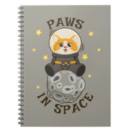 Fun Cat in space Cat Astronaut Cosmic animal Moon Anteckningsbok