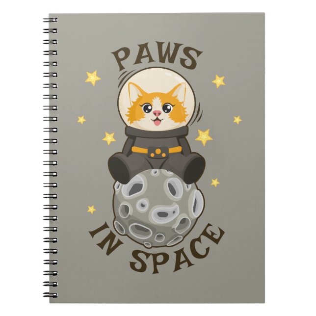 Fun Cat in space Cat Astronaut Cosmic animal Moon Anteckningsbok (Framsidan)