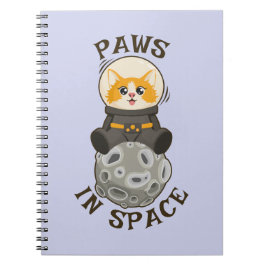 Fun Cat in space Cat Astronaut Cosmic animal Moon Anteckningsbok