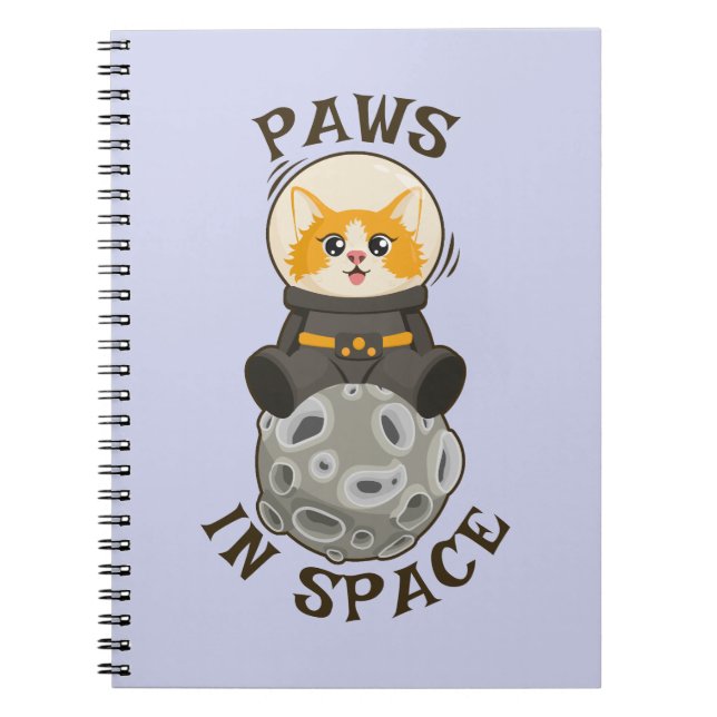 Fun Cat in space Cat Astronaut Cosmic animal Moon Anteckningsbok (Framsidan)