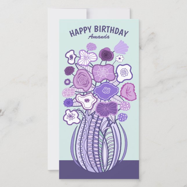 Fun cheerful flower bouquet CC0885 Birthday card (Framsida)