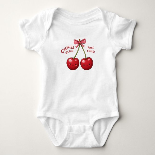 Fun Cherries Bodysuit for Kids - Adorable  T Shirt (Framsida)