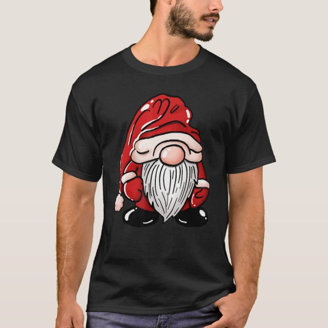 Fun Christmas Happy Gnome I'm So Freaking Merry T Shirt (Framsida)