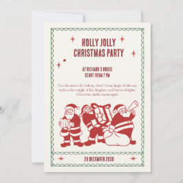 Fun Christmas party invite by Santa Inbjudningar