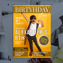 Fun Cool Magazine Cover Newspaper Photo White Typo Inbjudningar