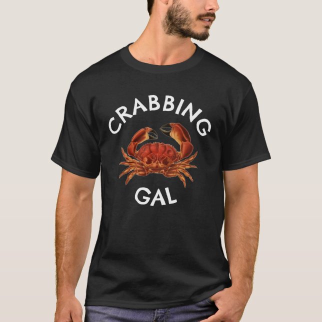 FUN CRABBING GAL CRAB  AND CRABBERS T SHIRT (Framsida)