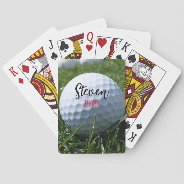 FUN!  ⛳ Custom Golf Playing Cards – Add Name & Bir Casinokort (Baksidan)