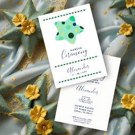 Fun Cute Blue & Green Shades Star Naming Ceremony Inbjudningar