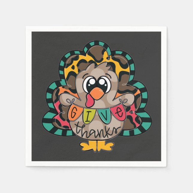 Fun cute turkey shirt pappersservett (Framsidan)