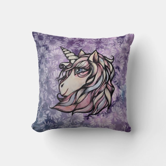 Fun cute unicorn art unicorns design               kudde (Framsida)