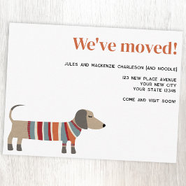 Fun Dachshund Dog Moving Announcement Meddelande Vykort