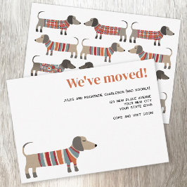 Fun Dachsund Dog Moving Announcement Meddelande