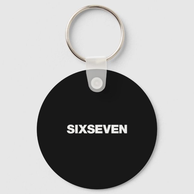 Fun Design That Says Six Seven 6 7 Meme Premium Tr Nyckelring (Framsida)