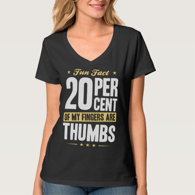 Fun Fact 20 Percent Fingers Thumbs Funny Math T Shirt (Framsida)