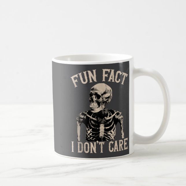 Fun Fact I Don’t Care Skull Funny Sarcastic Quote  Kaffemugg (Höger)