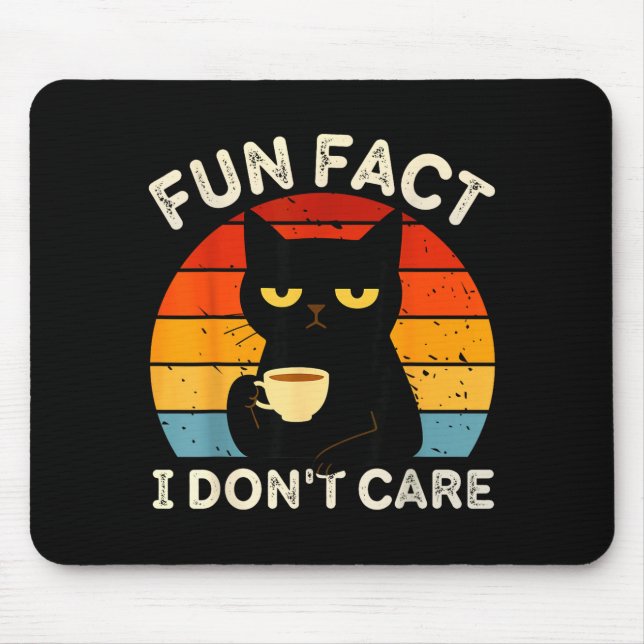 Fun Fact I Don't Care Funny Black Cat Saying Quote Musmatta (Framsidan)