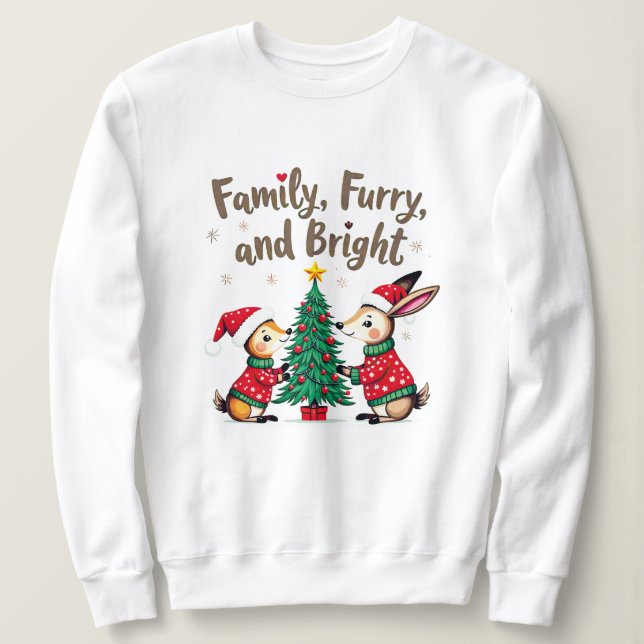 Fun Family Christmas Forest Animals T-shirt (Design framsida)