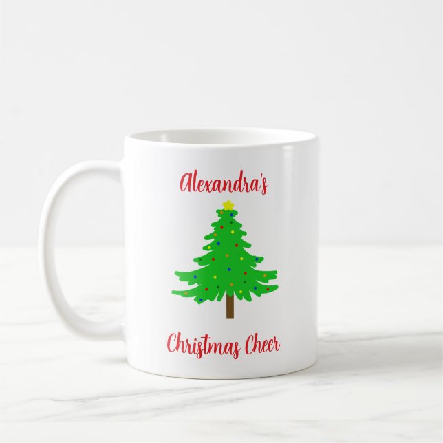 Fun Festive Merry Christmas Trees Kaffemugg (Vänster)