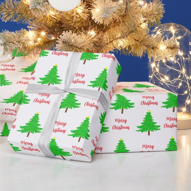 Fun Festive Merry Christmas Trees Presentpapper (Helgdagar)