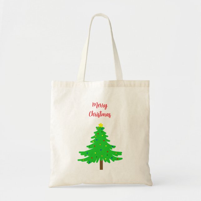 Fun Festive Merry Christmas Trees Tygkasse (Framsidan)