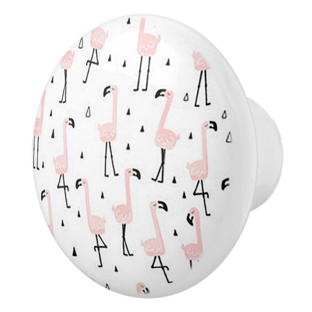 Fun Flamingo Ceramic Door Knob Knopp (Höger)