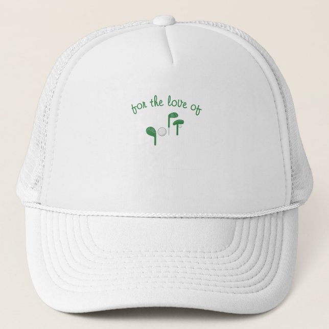 Fun "For the Love of Golf" Green Typography Hat Keps (Framsida)