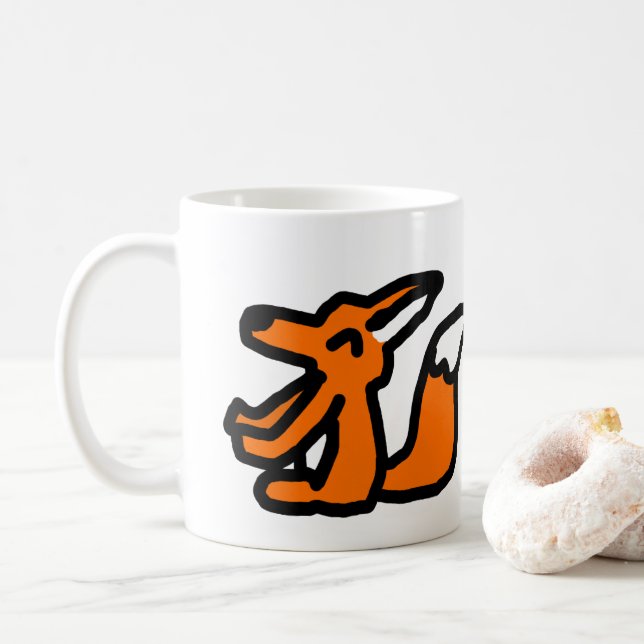 Fun Fox Drawing Kaffemugg (Med munk)