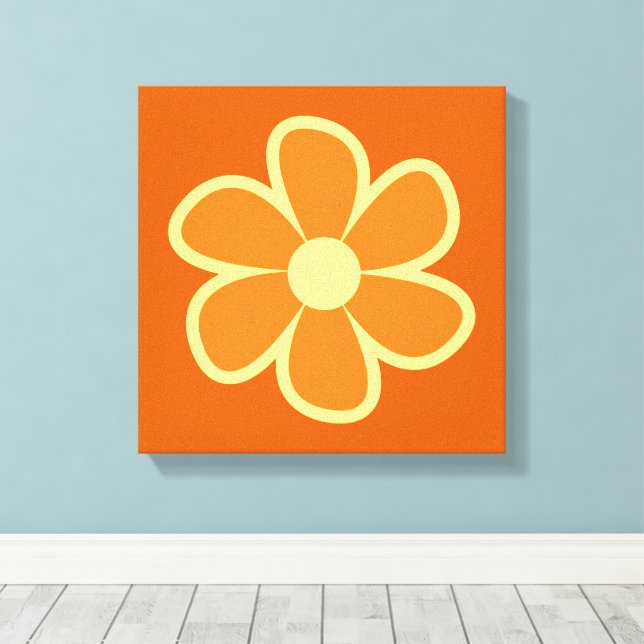 Fun Funky 60s 70s Retro Flower Canvastryck (Insitu (trägolv))
