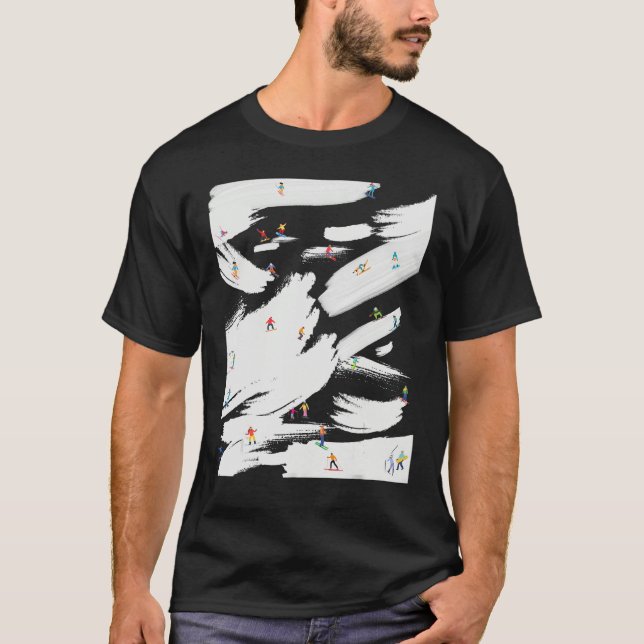 Fun Funny Ski Snowboard Mountain Winter Vacation T Shirt (Framsida)