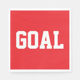 Fun GOAL White Athletic Text On Sporty Bright Red Pappersservett