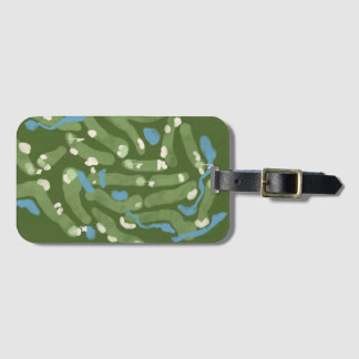 Fun golf course graphic on a luggage tag bagagebricka
