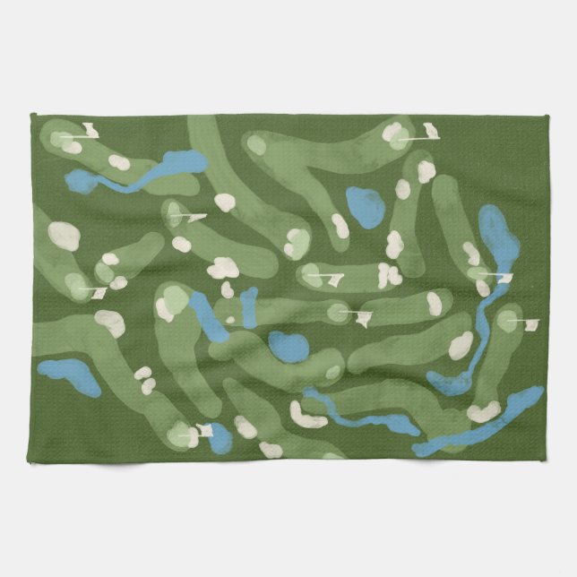 Fun graphic golf course towel kökshandduk (Horisontell)