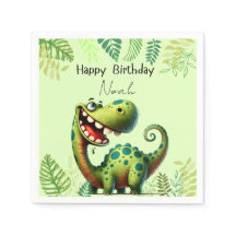Fun green Dinosaur Childs Birthday