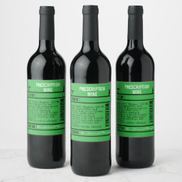 FUN GREEN editable Wine Labels for WINE Vinflaska Etikett