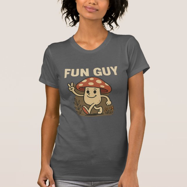 “Fun Guy” Mushroom T-Shirt – Cute Cartoon Pun Tee  (Framsida)
