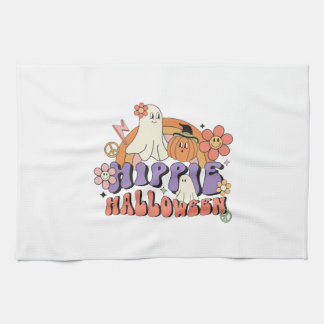 Fun Halloween Designs Hippie Halloween Retro Kökshandduk